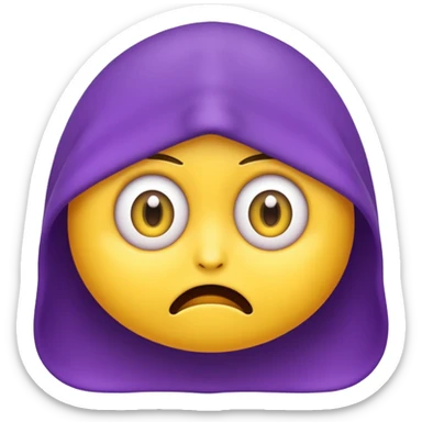 Wide eyes / Shadow to represent fear. make it a yellow emoji with purple sweat coming down the head sticker