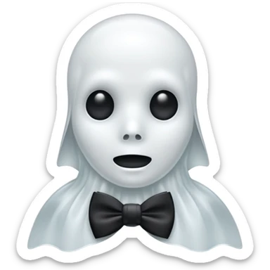 A ghost with a bowtie sticker