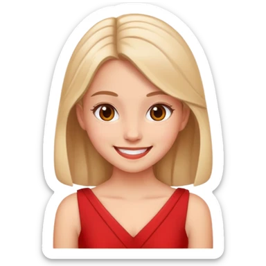 Girl wearing a red dress and being cute sticker