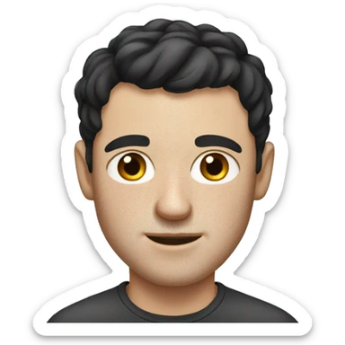 White man with freckles, short black hair sticker