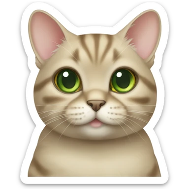 Cat british golden chinchilla with green eyes  sticker