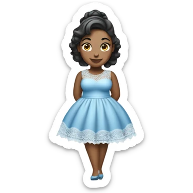 Thick girl Coquette light blue lace dress  sticker