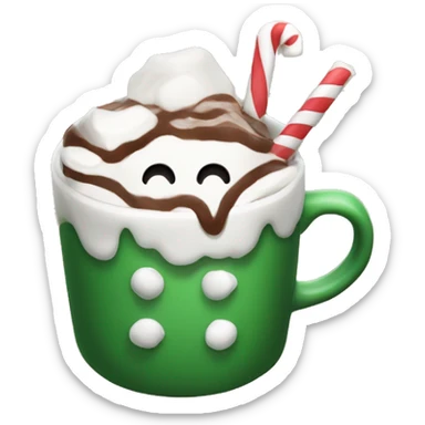 Christmas hot chocolate marshmallow sticker