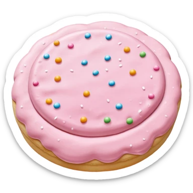 Soft pink frosted sugar cookie sticker