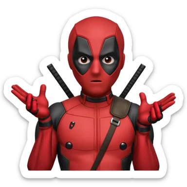 surprised deadpool sticker