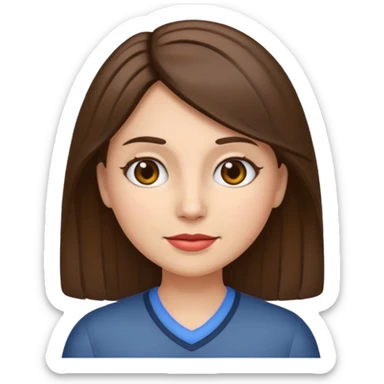 make me a woman emoji with brunette hair with some grey roots sticker