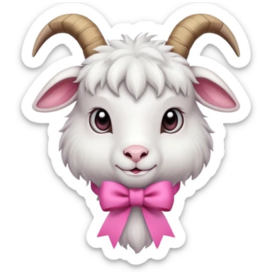 goat with ribbon pookie sticker