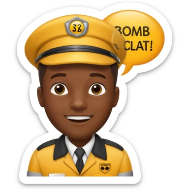 a school bus with a jamaican man saying bomboclat ("BOMBOCLAT' in speech bubble) sticker