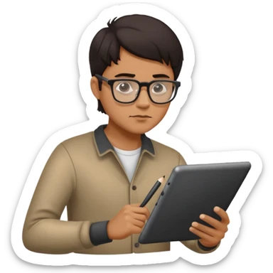 graphic designer drawing on a tablet sticker