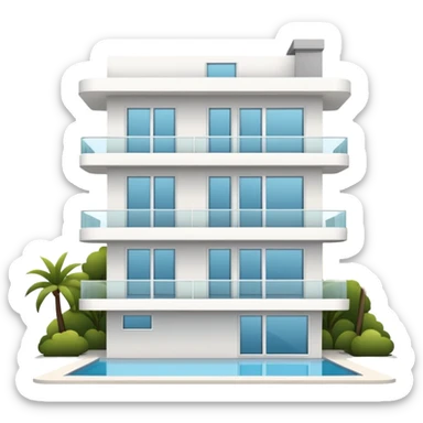 white 3 floor modern luxurious villa sticker