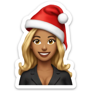 beyoncé with santa hat sticker