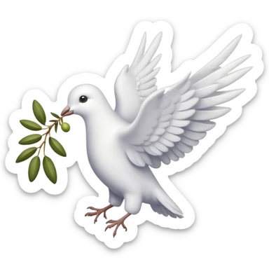 a dove carrying an olive branch, symbolizing peace sticker