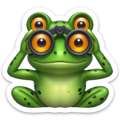:monitoring-the-situation: (frog with binocular) sticker