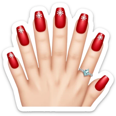 create a nail design that is red, aesthetic, christmas, and girly sticker