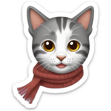 Wirehair cat with a scarfs  sticker