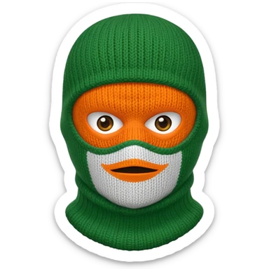 Irish flag coloured balaclava  sticker