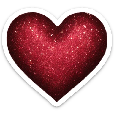 Burgundy glitter hwart sticker