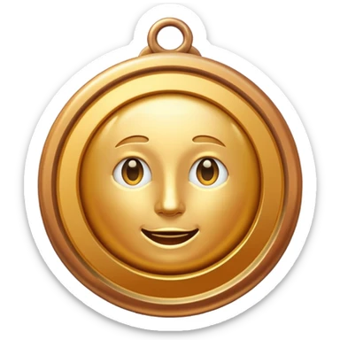 JUST THE CIRCLE  golden medal with a glossy finish sticker