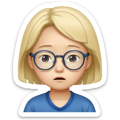 a Korean five-year-old who’s exhausted from studying sticker