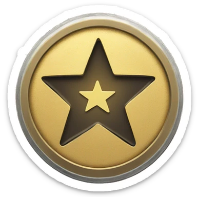 coin with star inside in sticker