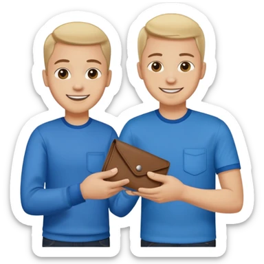 persona devolviendo billetera a otra persona sticker