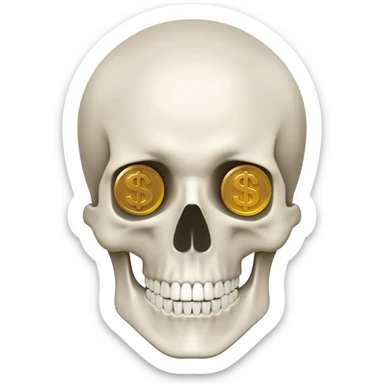 skull with money eyes sticker