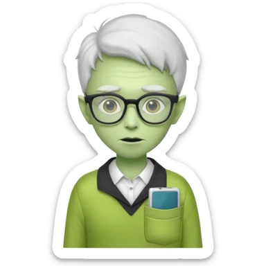 Alien but he’s a nerd sticker