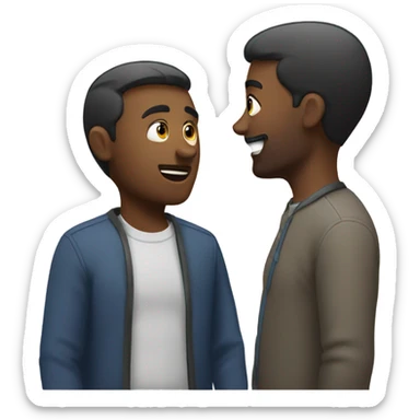 Two adults man talking  sticker