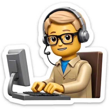 lego homme informaticien sticker
