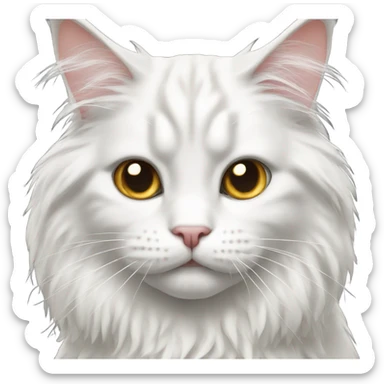 White Maine Coon Cat sticker