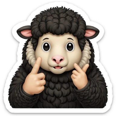 black sheep giving the middle finger sticker