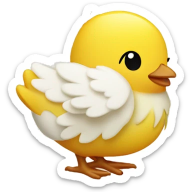 an cute keychain with a baby chick imprint on it  sticker