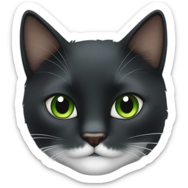 A big Totally black cat with brown eyes lovely stay near by totally white cat with green eyes sticker