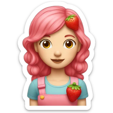 strawberry shortcake ginger girl sticker
