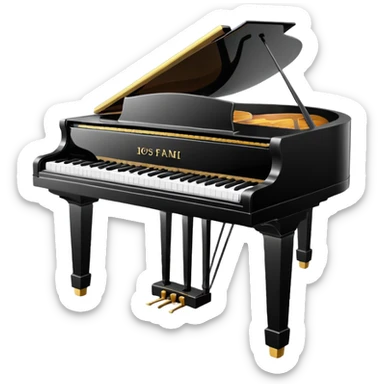 piano with white color  sticker