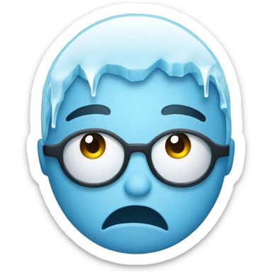 confused face with ice and cold around it sticker