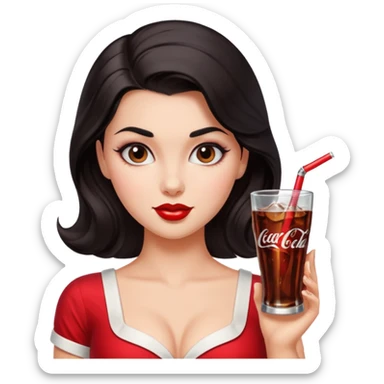 Nuka Cola Girl dark hair sticker