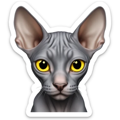 Canadian Sphynx gray with yellow eyes male sticker