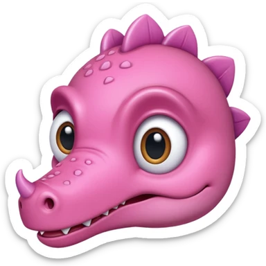 cute pink dinosaur head with big eyes sticker