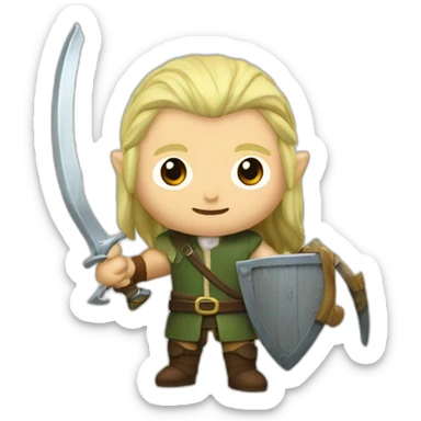 Legolas avec une bière et un sabre laser sticker