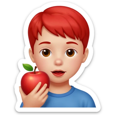 Bambino che mangia la mela sticker