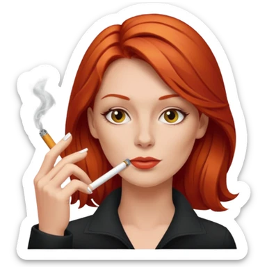 femme rousse qui fume sticker