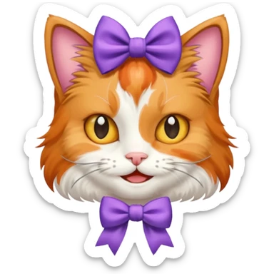 GATITA ENAMORADA CON UN MOÑO sticker
