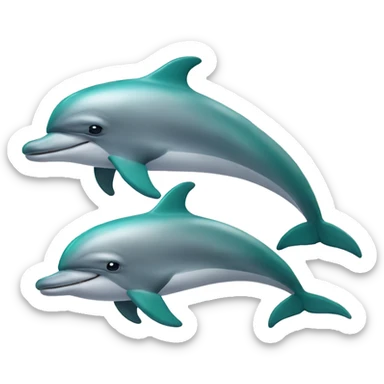 Two dolphins happy sticker