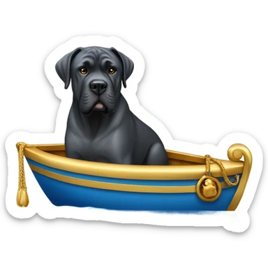 A Cane Corso on a gold and blue yacht. sticker