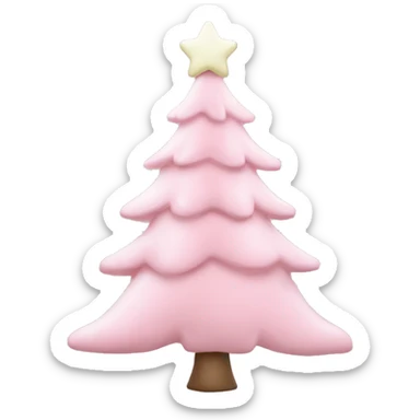 Pastel pink Christmas tree sticker