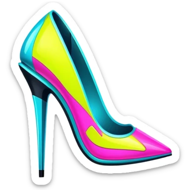 neon cyberpunk style 
stiletto sticker