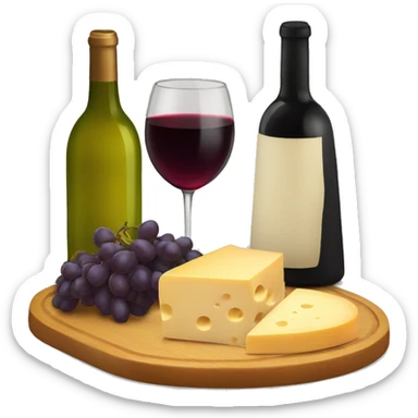 Cheese board and wine  sticker