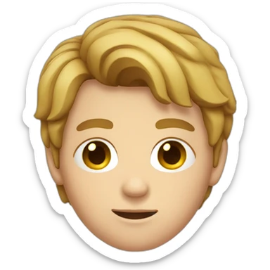 A boy with brown blond court hair a square face and broken nose sticker