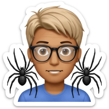 combination of a spider and the cool guy wearing glasses sticker